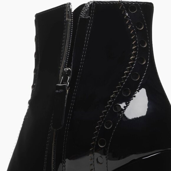 Brand New Chloe Perry 95 Patent Leather Square Toe Ankle Boots - Picture 8 of 13